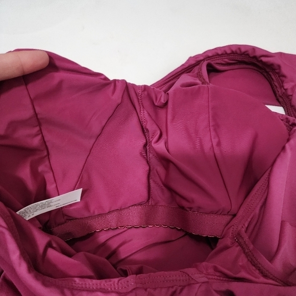 By Anthropologie Asymmetrical Flounce One Piece Swimsuit Ruffled Beach Pool - Picture 13 of 16